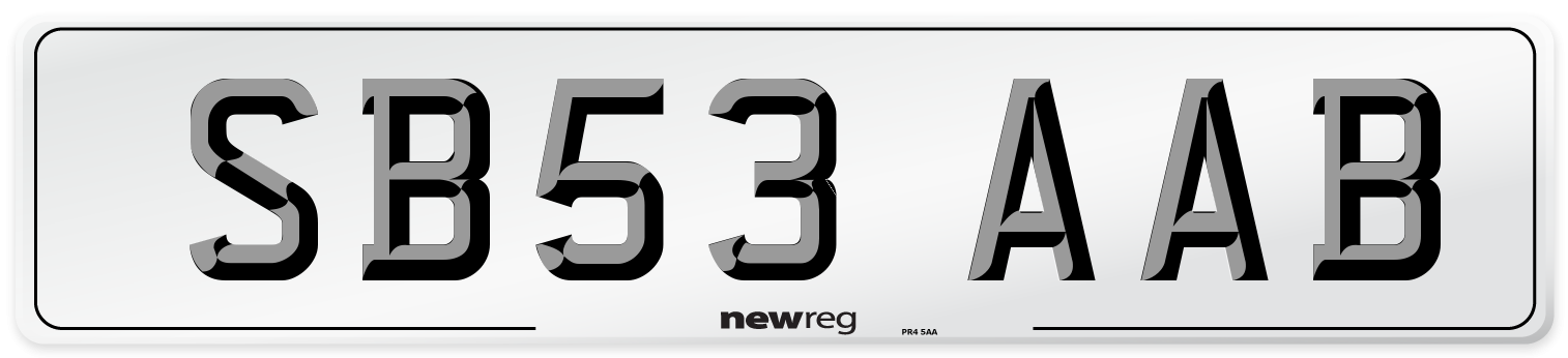 SB53 AAB Number Plate from New Reg